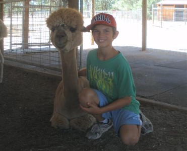 Our grandson Brandon with new friend